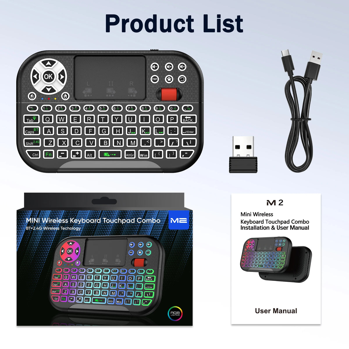 Mini Wireless Keyboard with Touchpad