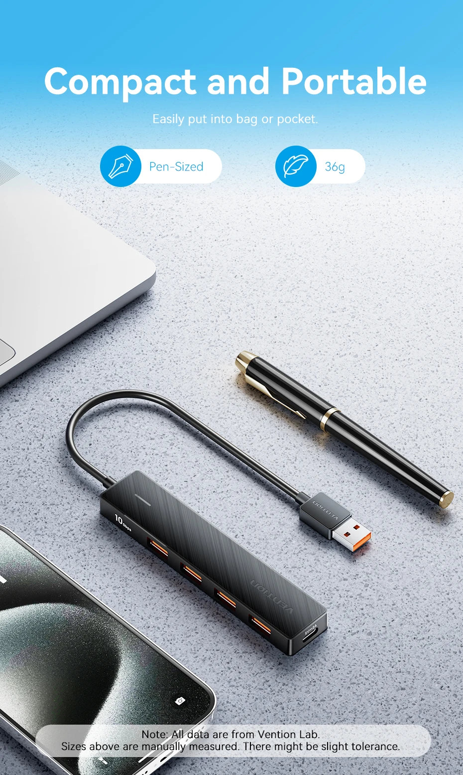 5-Port 10Gbps USB 3.2 Hub