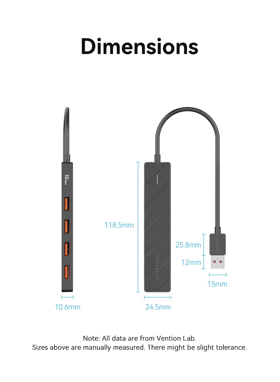 5-Port 10Gbps USB 3.2 Hub