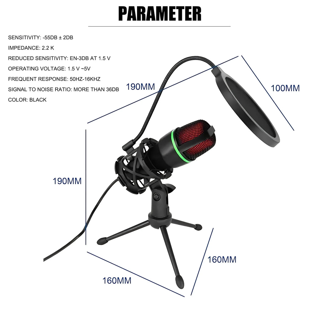 RGB USB Condenser Microphone Kit
