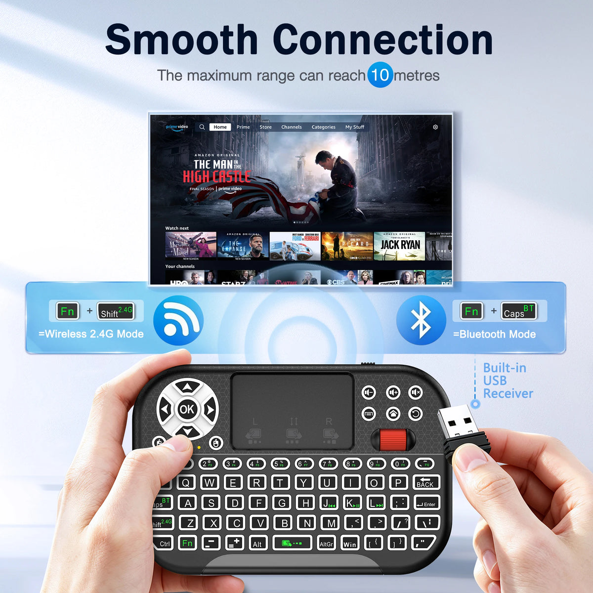 Mini Wireless Keyboard with Touchpad