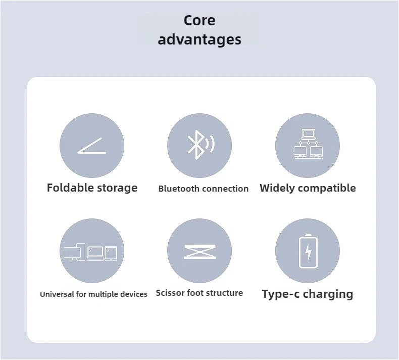 Foldable Bluetooth Travel Keyboard