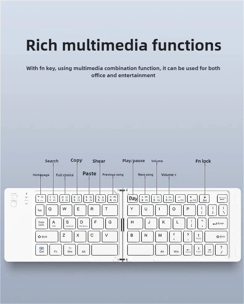 Foldable Bluetooth Travel Keyboard