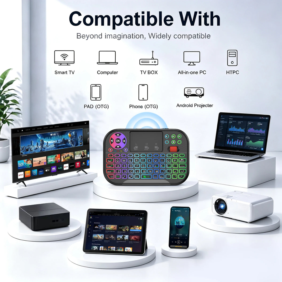 Mini Wireless Keyboard with Touchpad