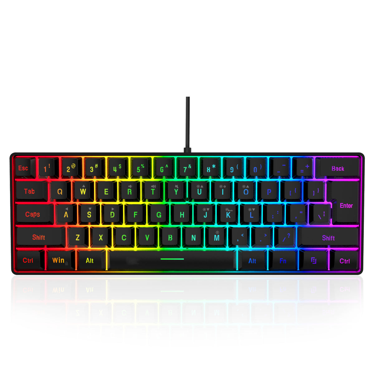 61-Key RGB Compact Gaming Keyboard